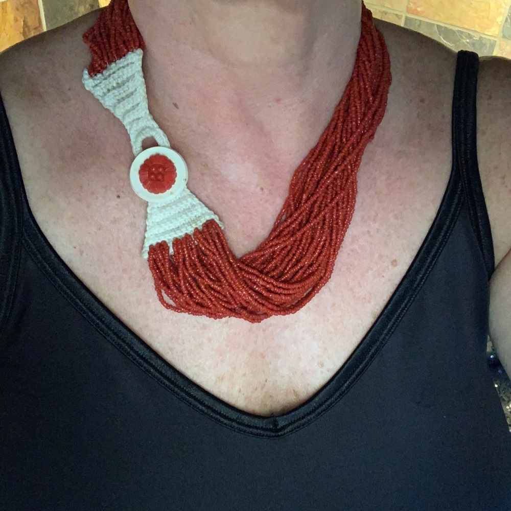 Real Corral Microbead Macrame Choker
